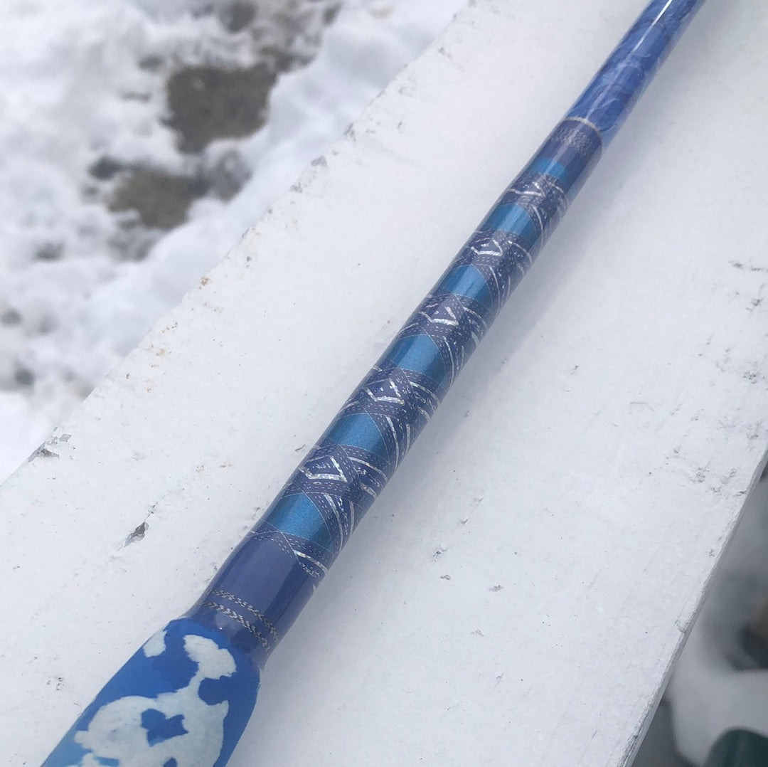 6'6'MTK Custom Spiral Wrap 20/50 Med Action blue/white. with blue Aba –  MTK Custom Rods and Repair